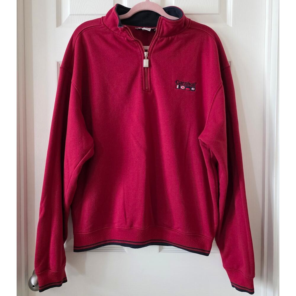 Carnival Red 1/4 Quarter-Zip Pullover Sweatshirt Size L/XL